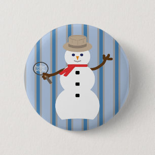Fun and Fancy Snowman Detective 6 Cm Round Badge