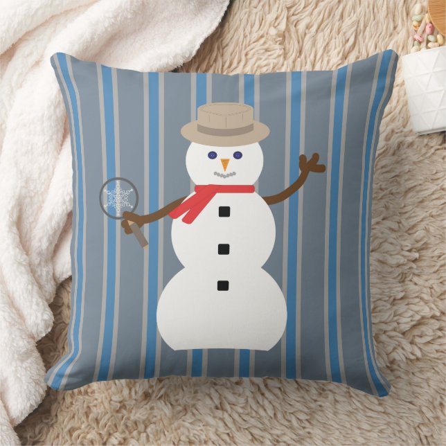 Fun and Fancy Snowman Detective Cushion (Blanket)