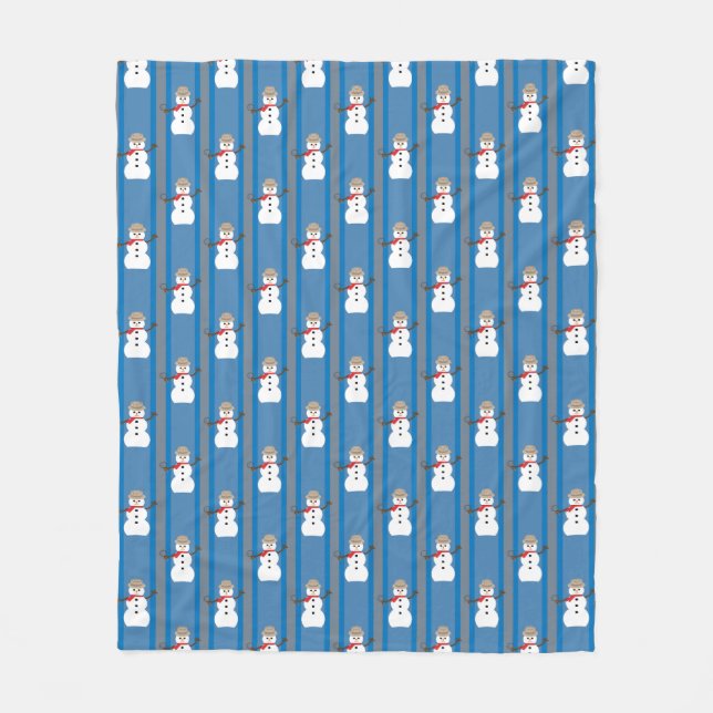 Fun and Fancy Snowman Detective Fleece Blanket (Front)