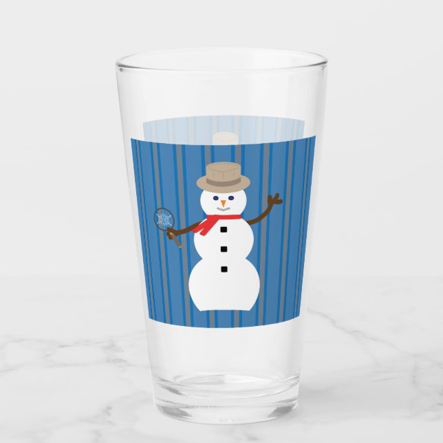 Fun and Fancy Snowman Detective Glass (Front)