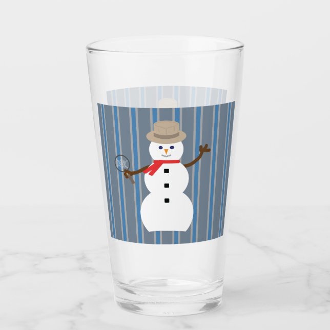 Fun and Fancy Snowman Detective Glass (Front)