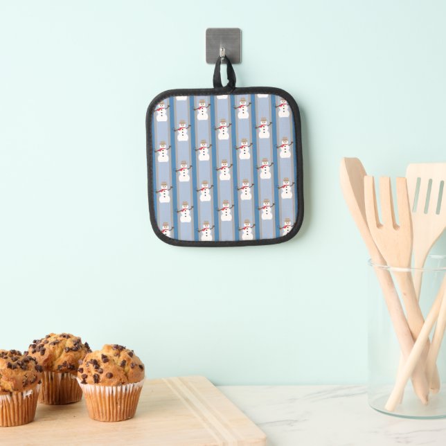 Fun and Fancy Snowman Detective Pot Holder (Insitu(Hanging))