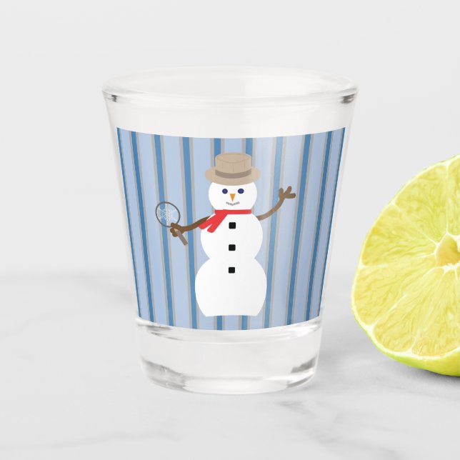 Fun and Fancy Snowman Detective Shot Glass (Front)