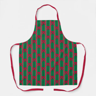 Fun and Fancy Striped Christmas Bow Apron