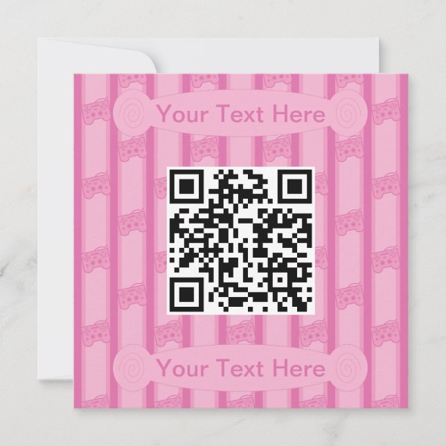 Fun and Fancy Video Game Controller QR Code Invitation (Front)