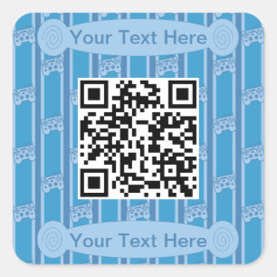 Fun and Fancy Video Game Controller QR Code Square Sticker