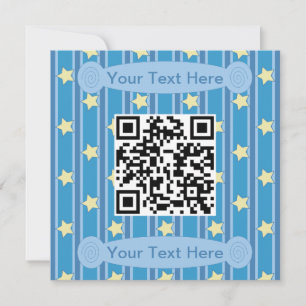 Fun and Fancy Yellow Star QR Code Invitation