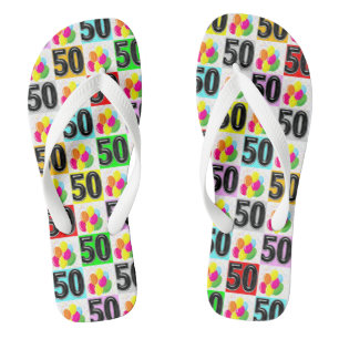 FUN AND FESTIVE 50TH BIRTHDAY FLIP FLOPS