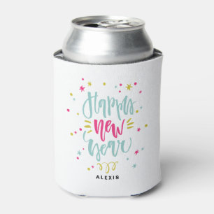 Fun and Festive Calligraphy New Year Personalised Can Cooler