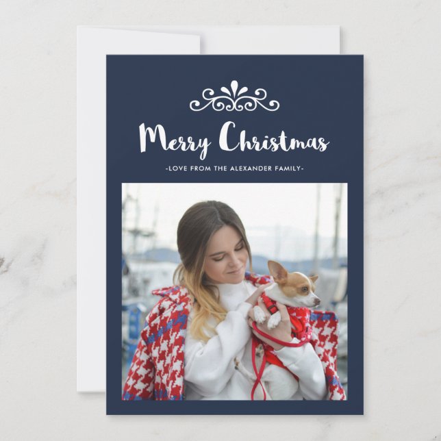 Fun and Festive Christmas Confetti Photo Holiday Card (Front)