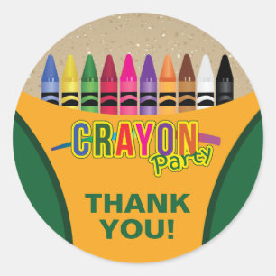 Fun and Festive Crayon Classic Round Sticker