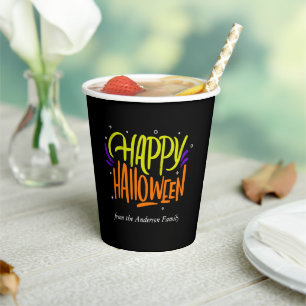 Fun and Festive "Happy Halloween" Paper Cup