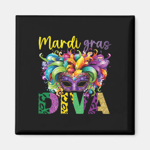 Fun And Festive Mardi Gras Diva Eye-catching Desig Magnet
