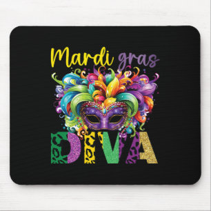 Fun And Festive Mardi Gras Diva Eye-catching Desig Mouse Mat