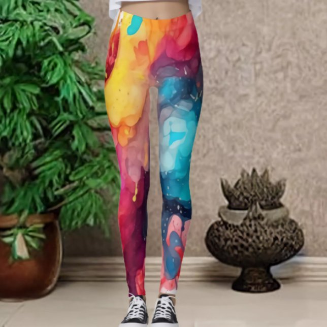 Fun and Fierce colourful Watercolor  Print Legging (Creator Uploaded)