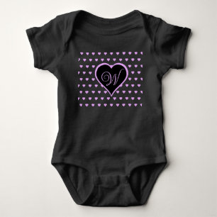 Fun and Flirty Pink Hearts Personalised  Baby Bodysuit