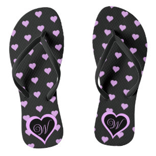 Fun and Flirty Pink Hearts Personalised Flip Flops