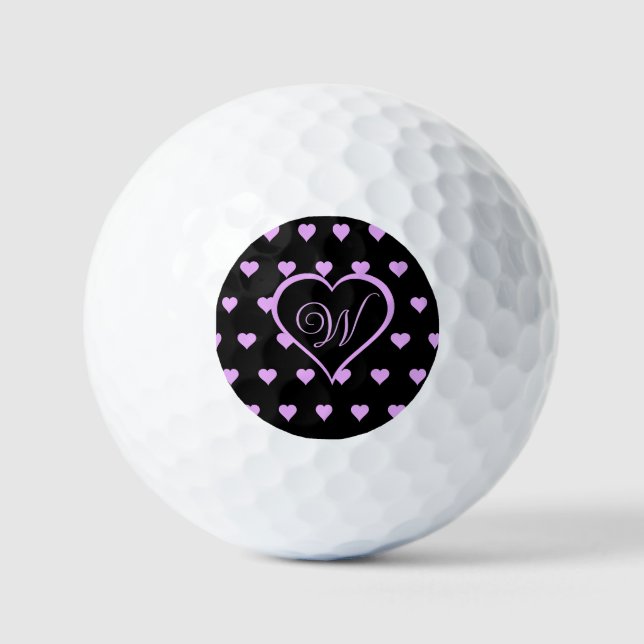 Fun and Flirty Pink Hearts Personalised  Golf Balls (Front)