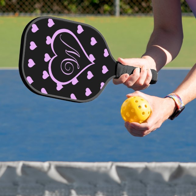 Fun and Flirty Pink Hearts Personalised  Pickleball Paddle (Insitu)