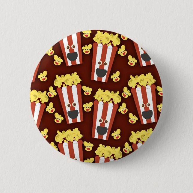 Fun and Fresh Movie Popcorn 6 Cm Round Badge (Front)