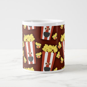 Fun and Fresh Movie Popcorn Illustrated Pattern Large Coffee Mug