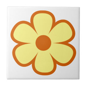 Fun and Funky 60s 70s Retro Flower Ceramic Tile