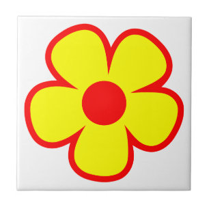 Fun and Funky 60s 70s Retro Flower Tile