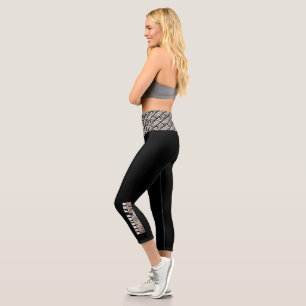 Fun And Funky Running For Chocolate Text Design  Capri Leggings
