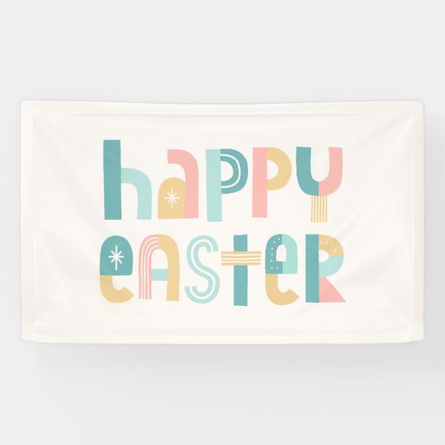 Fun and Funky Typography Easter design Banner (Horizontal)