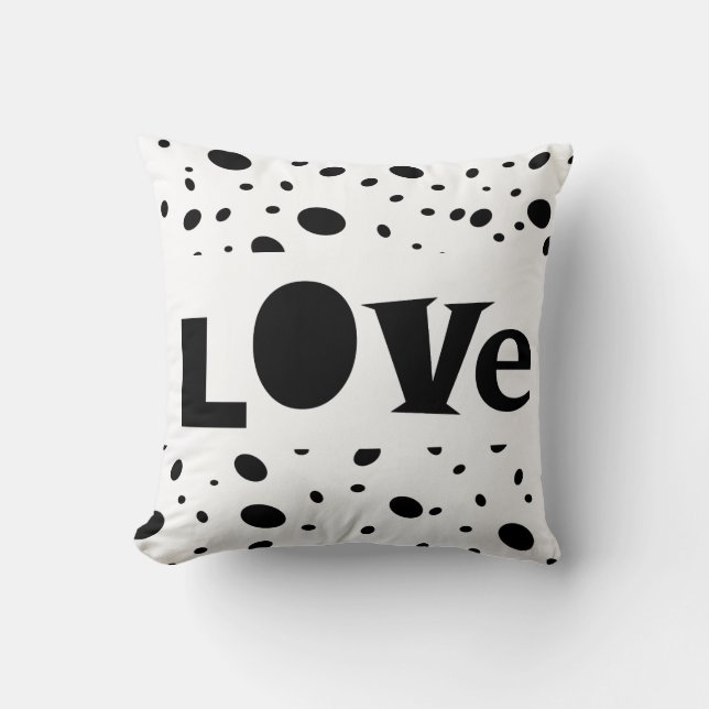 fun and funky typography love quote pillow (Front)
