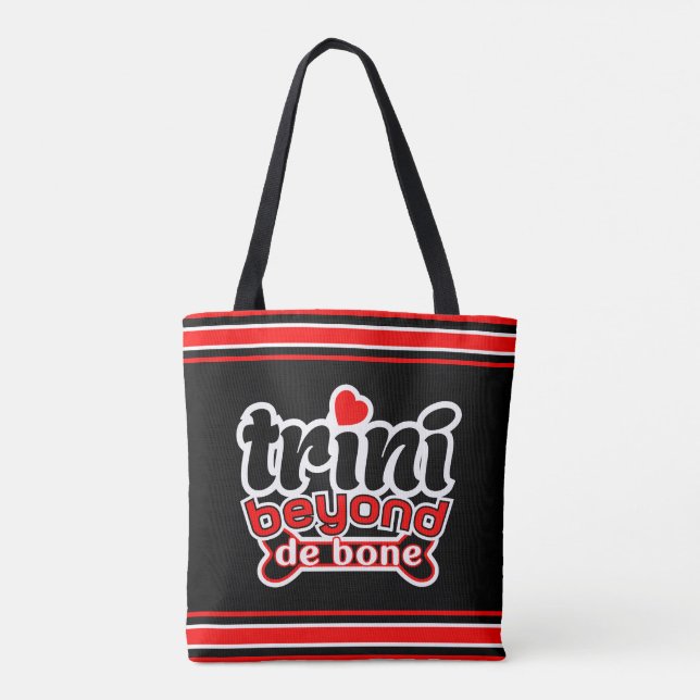 Fun and Funny Trini Beyond De Bone Tote Bag (Back)