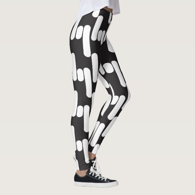Fun and modern black and white leggins leggings (Right)
