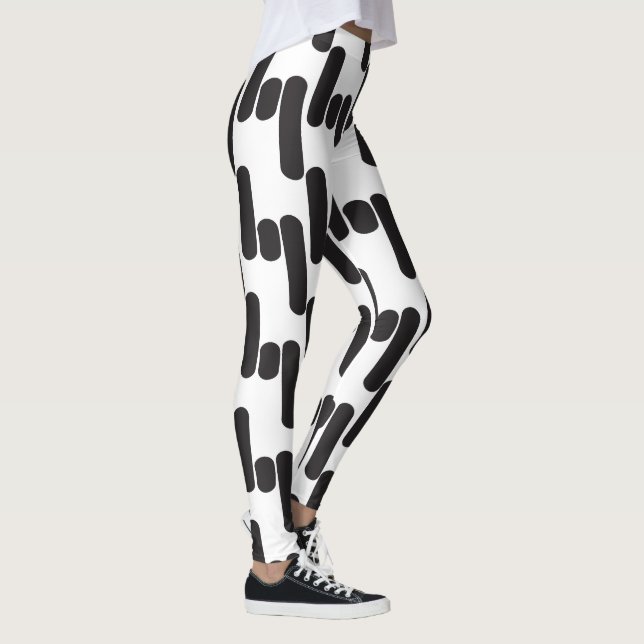 Fun and modern black and white leggins leggings (Right)