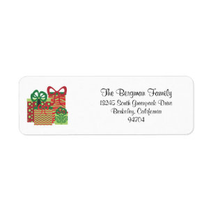 Fun and Modern Christmas Return Address Labels