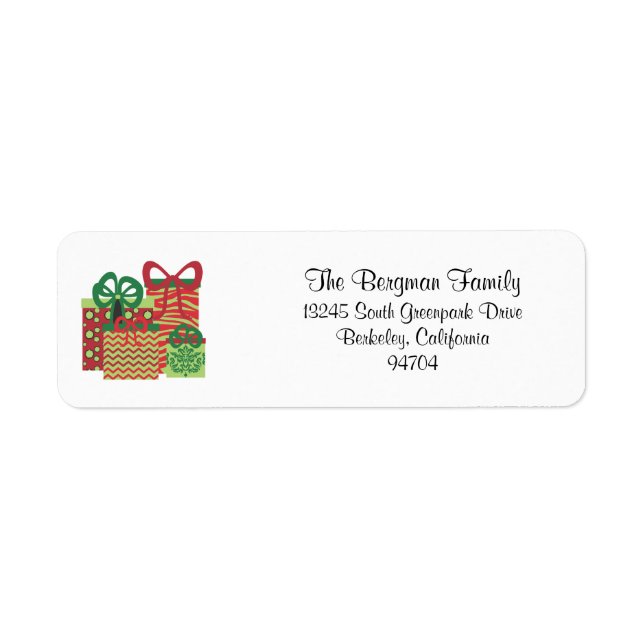 Fun and Modern Christmas Return Address Labels (Front)