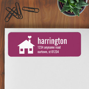 Fun and Modern Custom Dark Pink Address Label