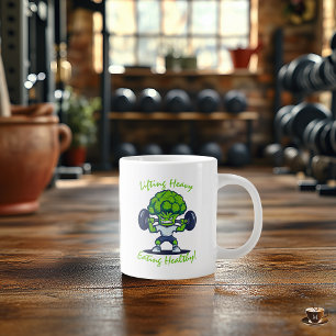 Fun and Motivational Fitness Mug - Strong Broccoli