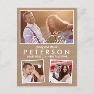 Fun and Playful Wedding Announcement - Craft Postcard