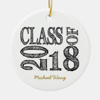 Fun and Simple Pen Sketch Class of 2018 Graduation Ceramic Tree Decoration