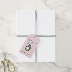 Fun and Unique Pink Baby Girl Shower Favour Gift Tags