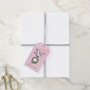Fun and Unique Pink Baby Shower Favour or Gift Tags