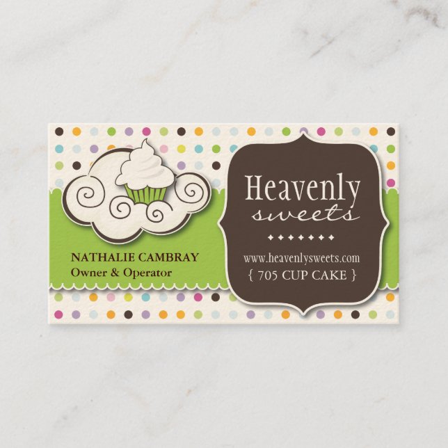 Fun and Whimsical Cupcake | Bakery Business Card (Front)