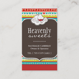Fun and Whimsical Cupcake   Bakery Business Card