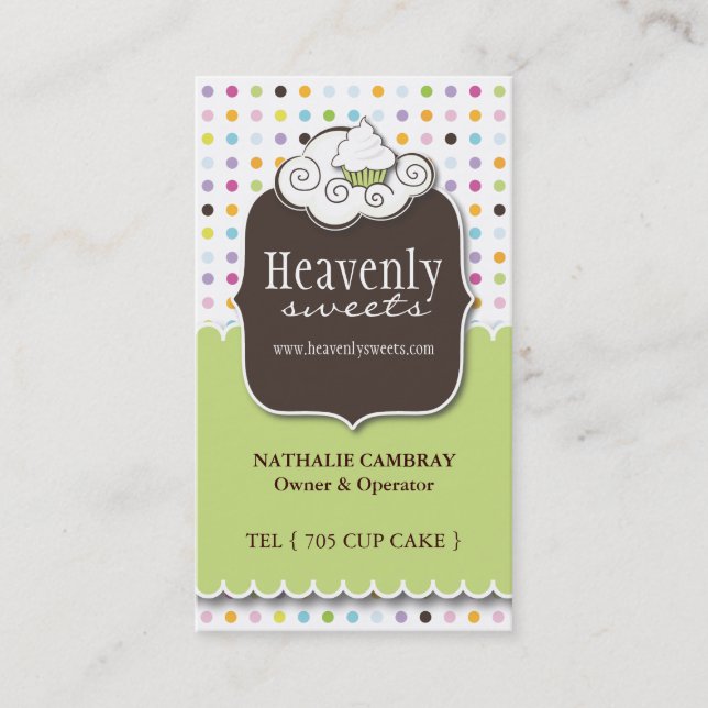 Fun and Whimsical Cupcake | Bakery Business Card (Front)