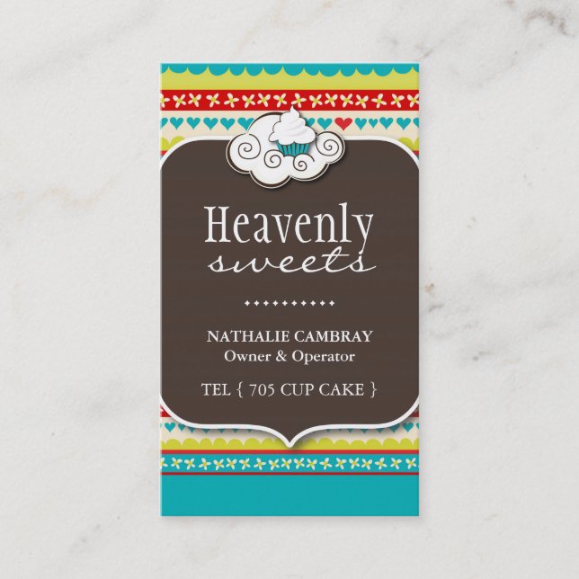 Fun and Whimsical Cupcake | Bakery Business Card (Front)