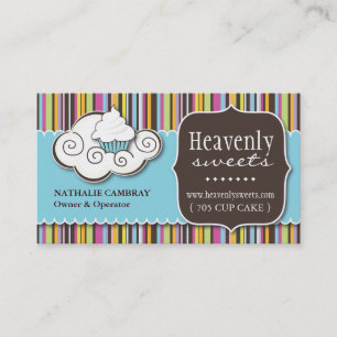 Fun and Whimsical Cupcake   Bakery Business Card