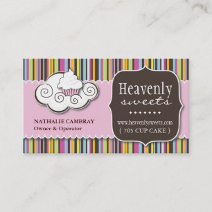 Fun and Whimsical Cupcake Bakery Business Card
