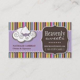 Fun and Whimsical Cupcake   Bakery Business Card