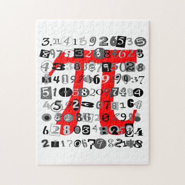 Fun and Whimsical Digits of Pi Throw Pillow Jigsaw Puzzle (Vertical)