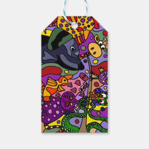 Fun Animal Abstract Art Gift Tags